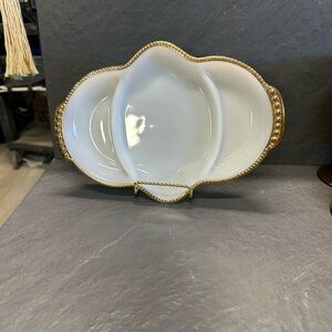 Elegant White and Gold Serving Platter